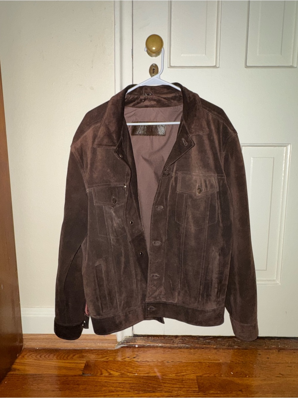 Georgetown Leather Design Chocolate Suede Trucker Jacket